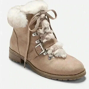 🆕JUSTICE TAN FAUX FUR HIKING BOOTS 1🆕